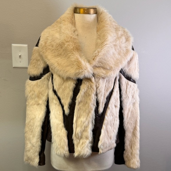 HAUTE HIPPIE Rabbit Fur, Lambskin, Silk Jacket - Picture 2 of 9